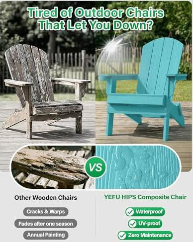 Foldable Chair Adirondack Garden Folding Chairs W/Cup Holder