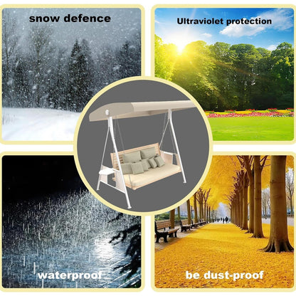 Swing Canopy Replacement Canopy Waterproof Seat Top Cover, Beige
