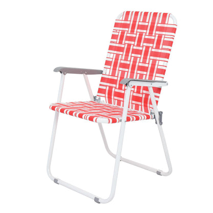 Folding Lawn Chair Portable Beach Red Camping Chair-2 Pack