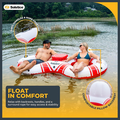 Duo Inflatable Tube Cupholders & Cooler River floating Raft