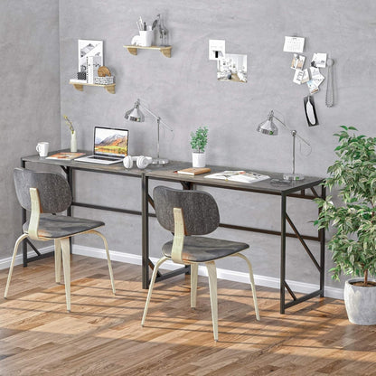 Folding Computer Desk Space Saving Writing Desk, Rustic Brown