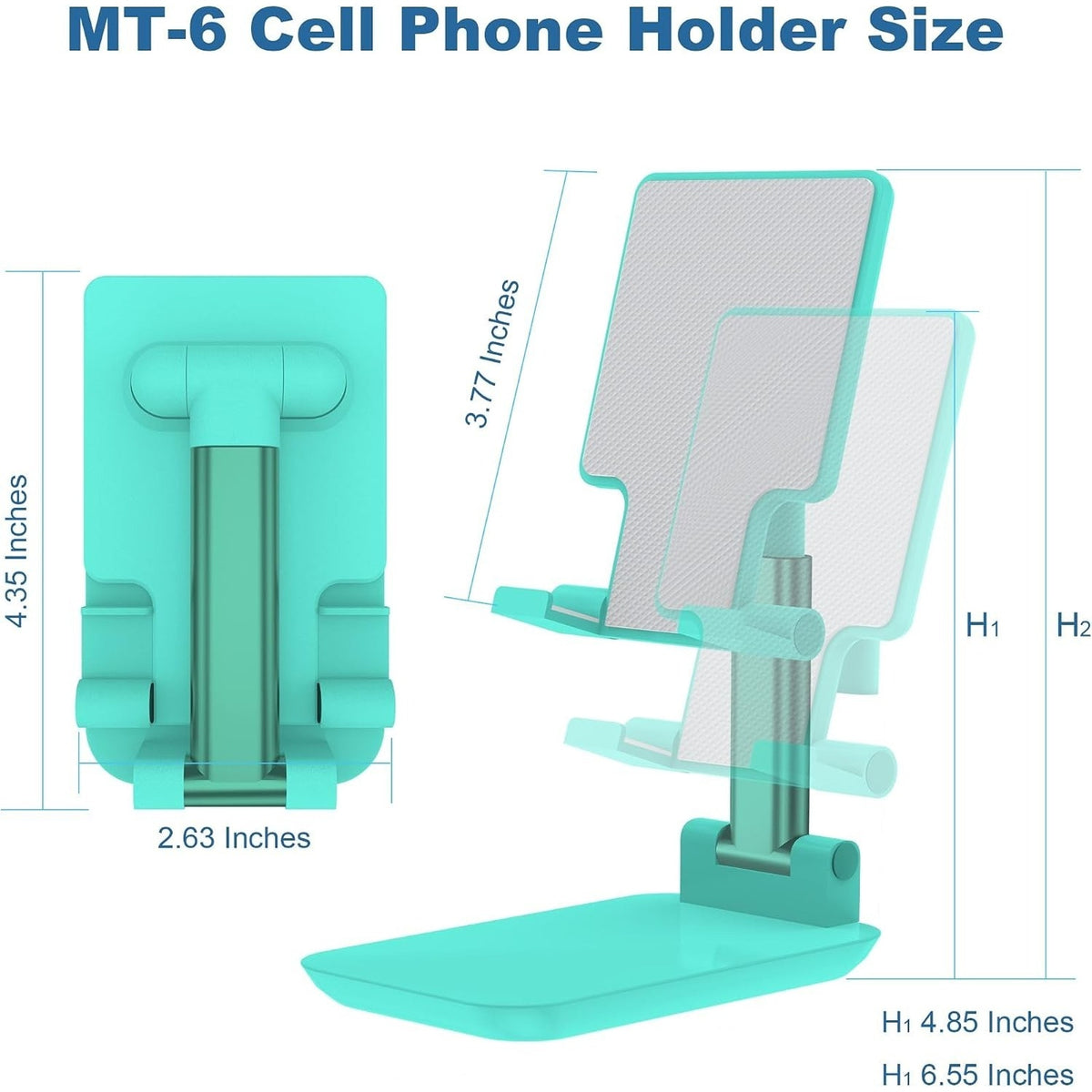 Foldable Stand Phone Adjustable Height Angle Desk Stand, Green