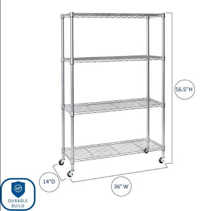 Wire Shelving Storage Unit 4-Tier Steel Shelves Organizer Rack