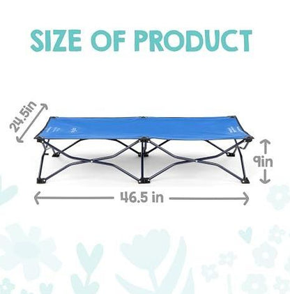 Portable Sleeping Cot Toddler Bed Sleeping W/Fitted Sheet, Blue