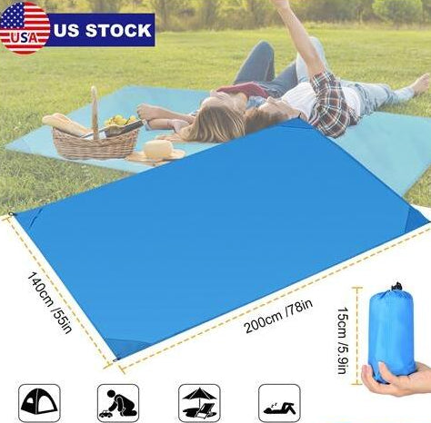 Portable Beach Blanket Sandproof Foldable Camping Rug, 55"x78"