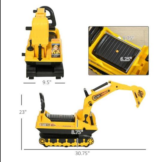 Power Ride On Excavator Toy Tractors Digger Scooter Walker Play