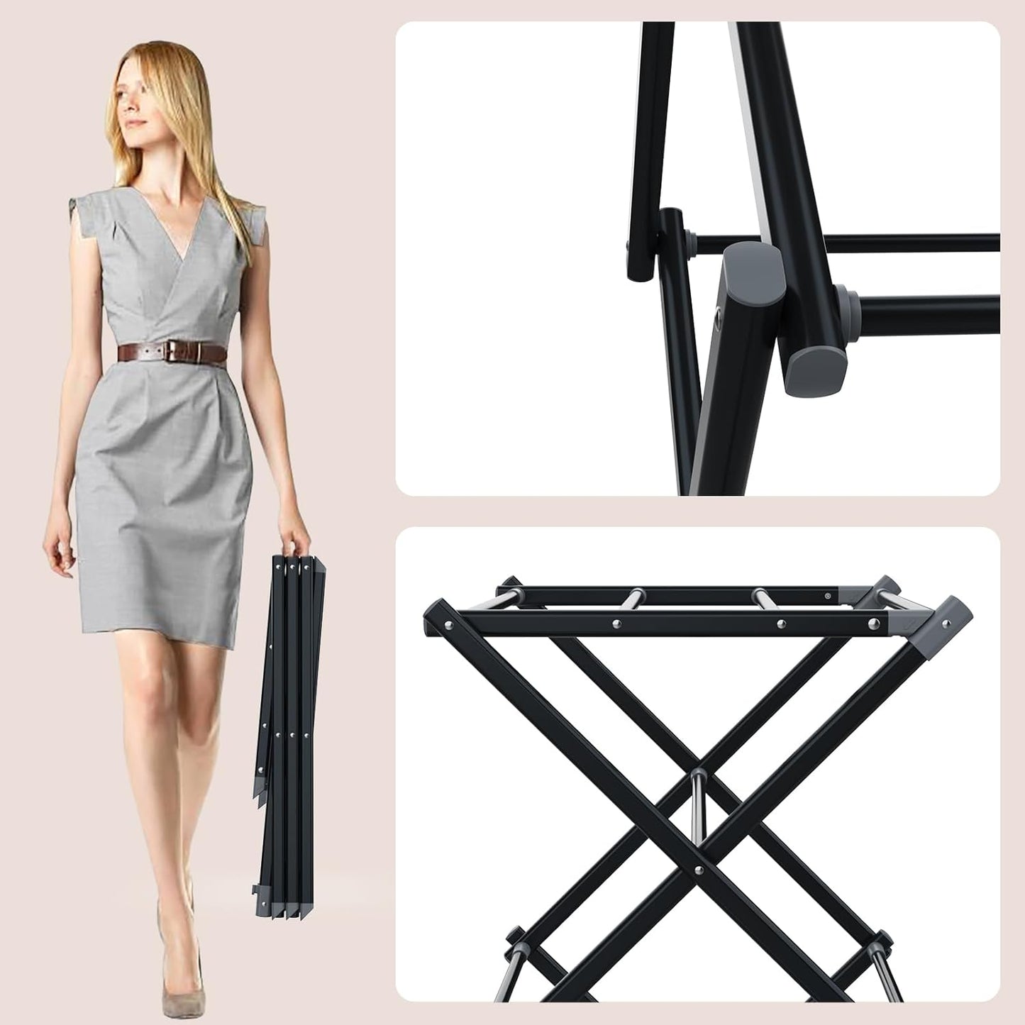 Drying Rack Laundry Foldable Small Collapsible Dry Rack (Black)