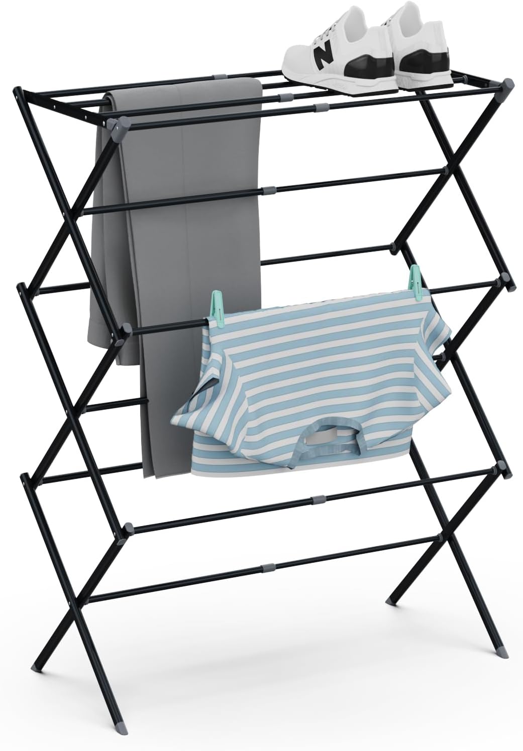 Drying Rack Laundry Foldable Small Collapsible Dry Rack (Black)