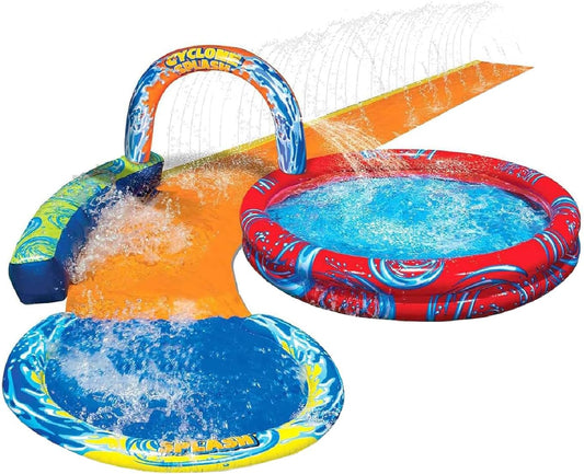 Cyclone Splash Park Inflatable W/ Sprinkling Slide & Aqua Pool