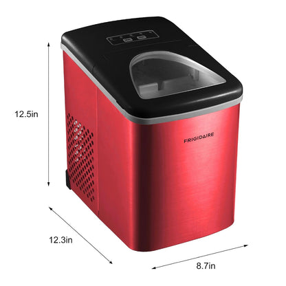 Frigidaire Ice Maker Two Size Maker 26lb Ice Production, Red
