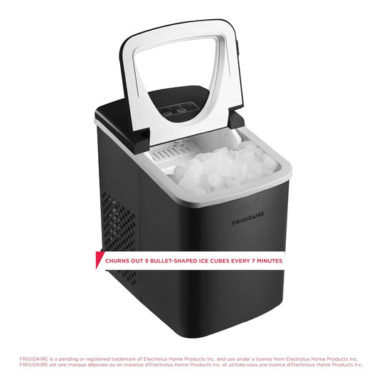 Frigidaire Ice Maker Two Size Maker 26lb Ice Production, Black