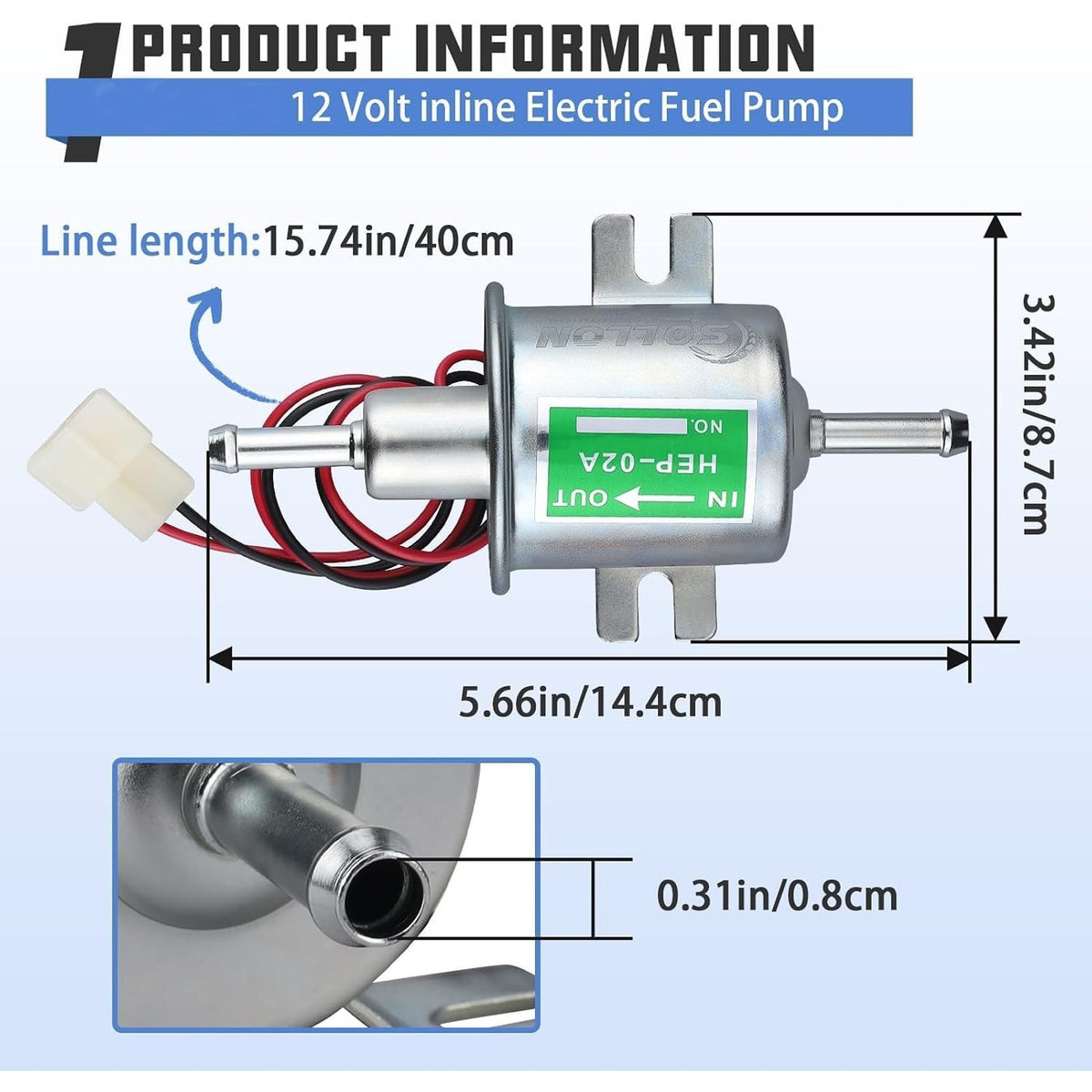 Electric Fuel Pump 3-6Psi Oil Gas Diesel 12V Low Pressure Pump