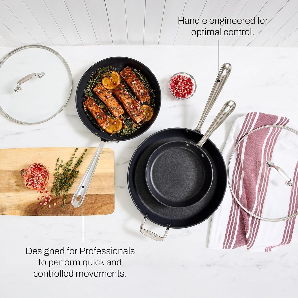 Hard Anodized Pan Nonstick Coating 2-Pcs Pan Set, 8" & 10", Black