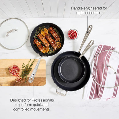 Hard Anodized Pan Nonstick Coating 2-Pcs Pan Set, 8" & 10", Black