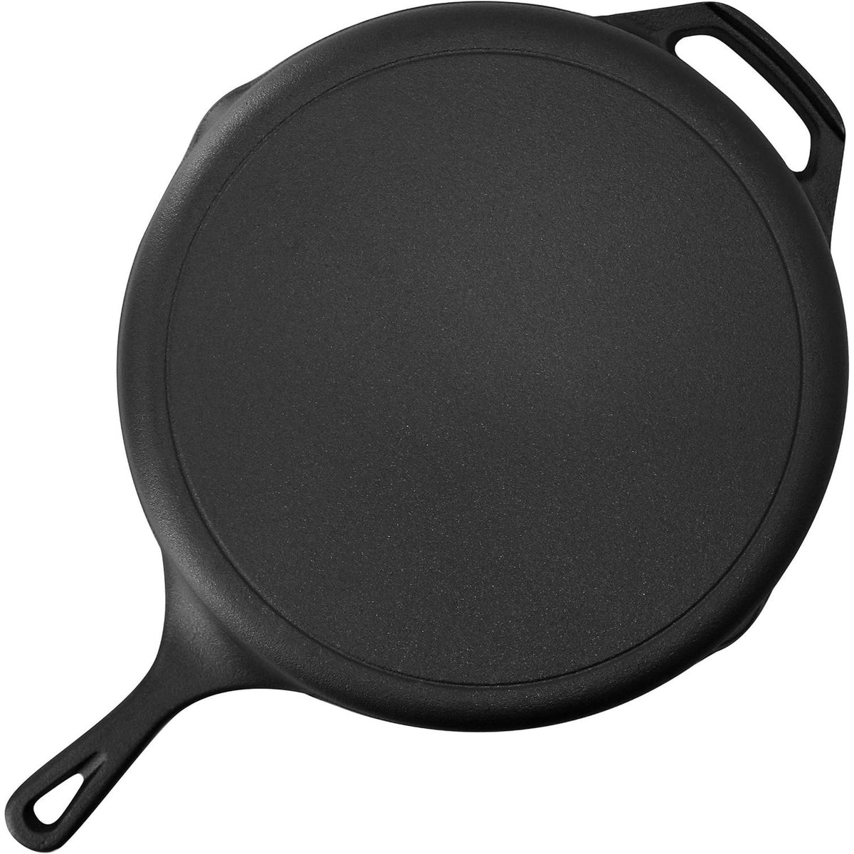 Cast Iron Skillet W/Lid Holder & Scrapers Pre-Seasoned 12" Pan