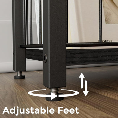 Narrow Side Table 2-Tier Removable Storage Skinny Table, Black
