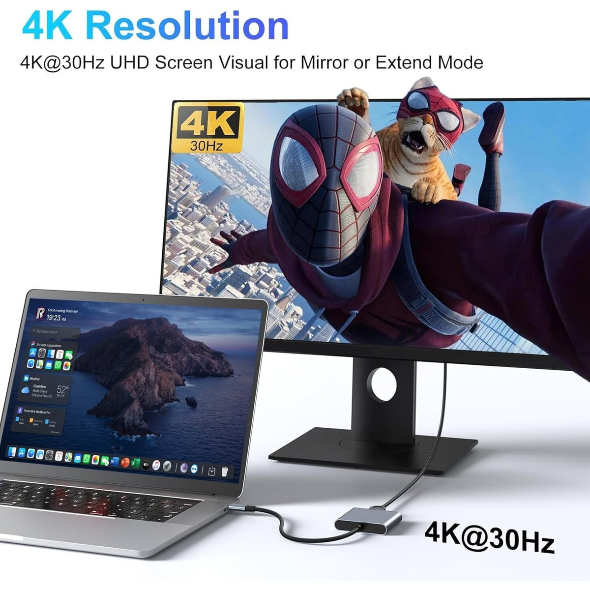 Digital AV Multiport Adapter USB-C To 4K HDMI AV Adapter, Grey