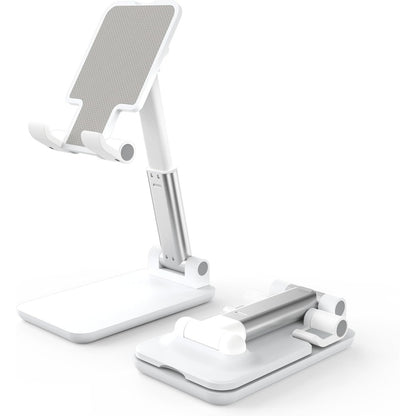 Foldable Stand Phone Adjustable Height Angle Desk Stand, White