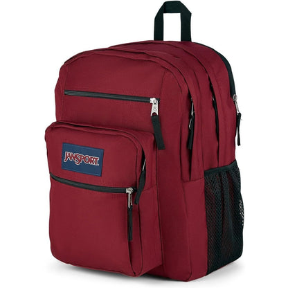 Big Student Backpack Ergonomic Shoulder Strap 5-Compartments, Red