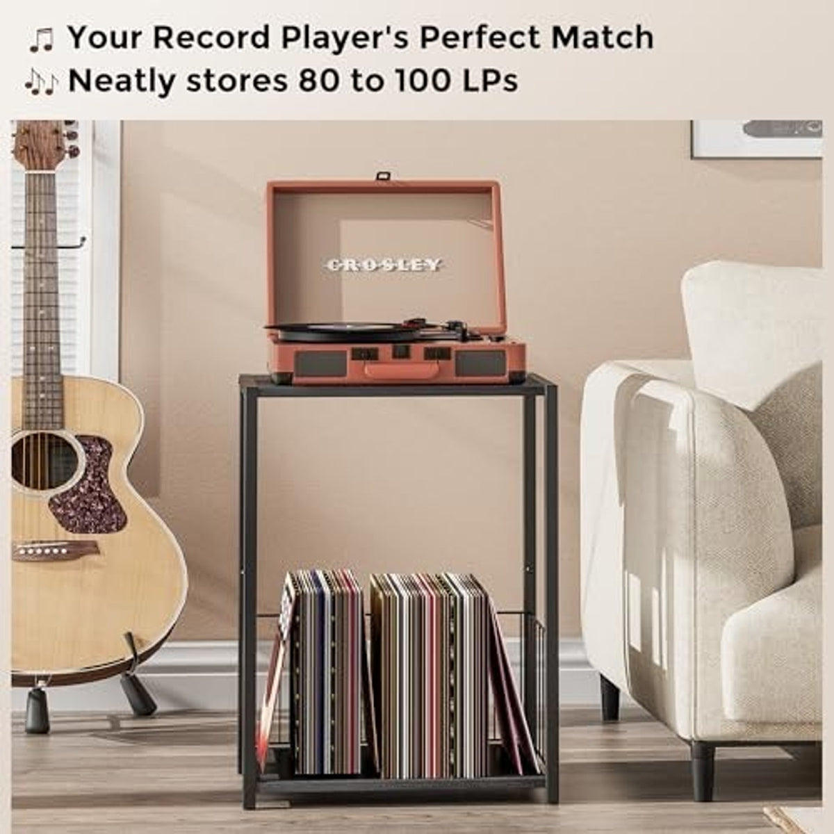 Side Table 2-Tier Stand W/Shelf Storage Bedside End Table, Black