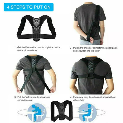 Posture Corrector Adjustable Back Brace Shoulder Support Belt