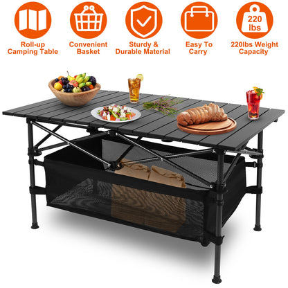 Folding Camping Table Portable Aluminum BBQ Desk W/ Carrying Bag