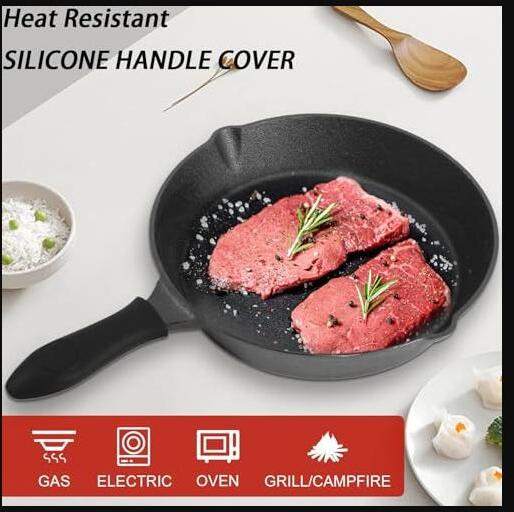 Pre-Seasoned 3-Piece Cast Iron Skillet Pan Set , 6", 8"& 10"