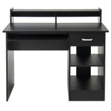 Office Computer Desk Workstation Wood Laptop PC Table Drawer, Black