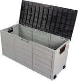 Storage Box 75-Gal Resin Deck Garden Bench Storage Box, Gray
