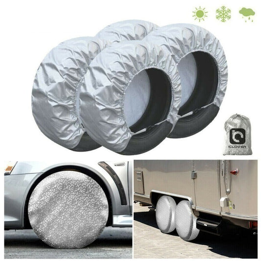 Set Of 4 Waterproof Tire Covers RV Sun Camper Wheel Protector, 28''