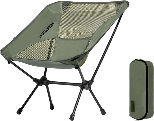 Portable Folding Chair Camping Backrest Lounge Chair -Green