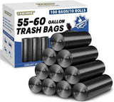 Trash Bags 55-60 Gal Trash Can Liners Large Bag (100 Count)