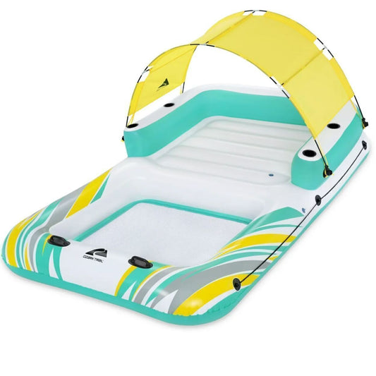 Floating Island 4-Person Inflatable 10ft Long Sunshade Island