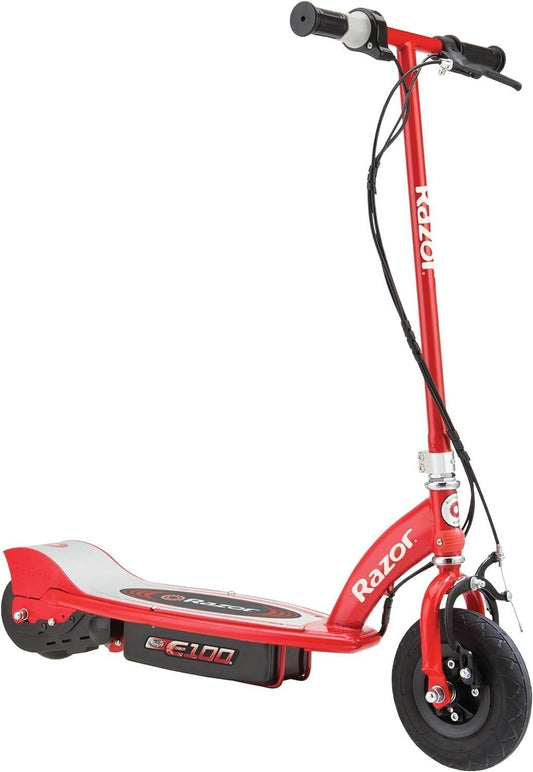 Electric Scooter 100W High-Torque Single-Speed Chain-Driven, Red