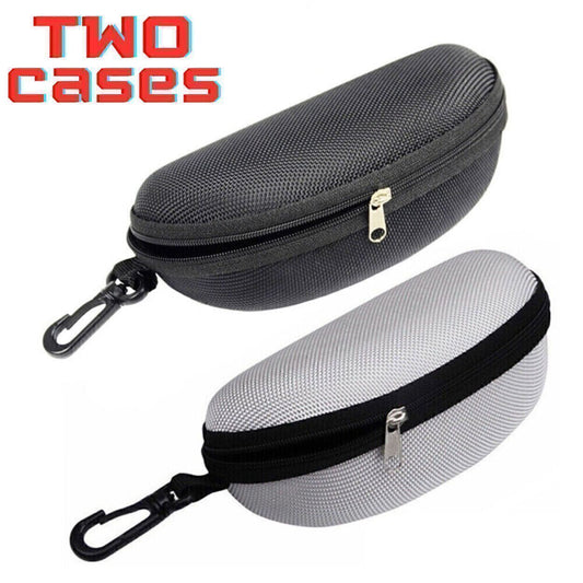 Glasses Hard Case Zipper Shell Box Portable Clip Hard Zipper Box, 2PCS