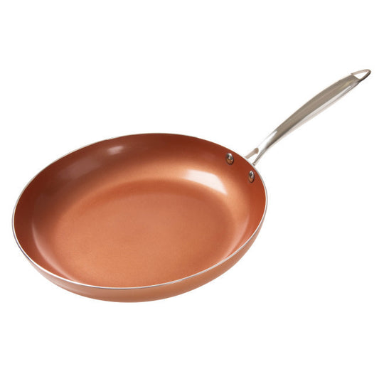 Double Layer Non Stick 12 In Frying Pan Copper Colored Finish Skillet