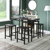 Wood Home Furniture Dining Table Set With 4 Chairs Modern Study Desk