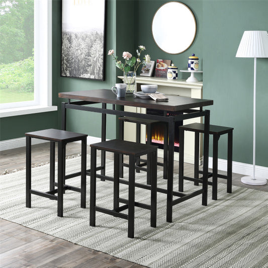 Wood Home Furniture Dining Table Set With 4 Chairs Modern Study Desk