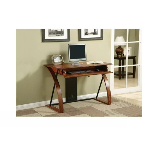 OSP Home Furnishings Aurora Computer Desk with Powder-Coated Black Accents