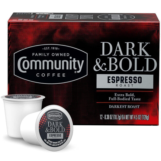 Community Coffee Dark & Bold Espresso K-Cup Coffee Pods- 12 Count