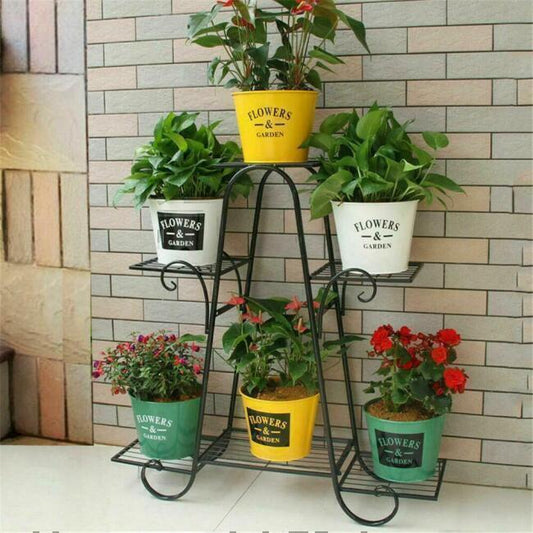 Heavy-Duty Iron 3-Tier Metal Plant Stand Garden Patio Flower Pot Rack