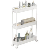 Rolling Utility Cart Slim Storage 3-Tier Slide Out Shelving Unit