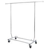Adjustable Rack Folding Clothing W/Casters Rolling Garment Rack