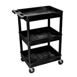 Luxor Three Shelf Utility Tub Cart, 18 X 24 In.