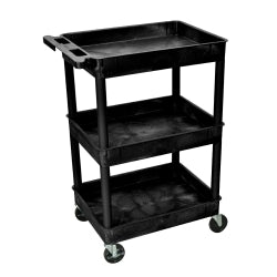 Luxor Three Shelf Utility Tub Cart, 18 X 24 In.