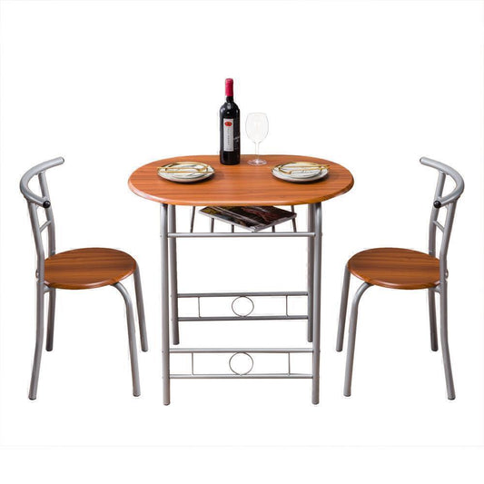 Bistro Dining Set Table and 2 Chairs Kitchen Furniture Home, 3 Pieces