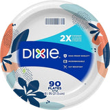 Dixie Paper Plates 8-1/2 inch Dinner Disposable Plate, 90 Count
