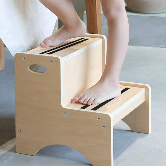 Two Step Anti-Skid Stool W/Handles Children Safety Non-Slip Pads Stool