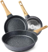 Nonstick Heat-Resistant Granite 3 Piece Frying Pan Set 8", 9.5â ,11"