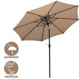 9FT Patio Umbrella Outdoor Garden Table Umbrella with 8 Sturdy Ribs